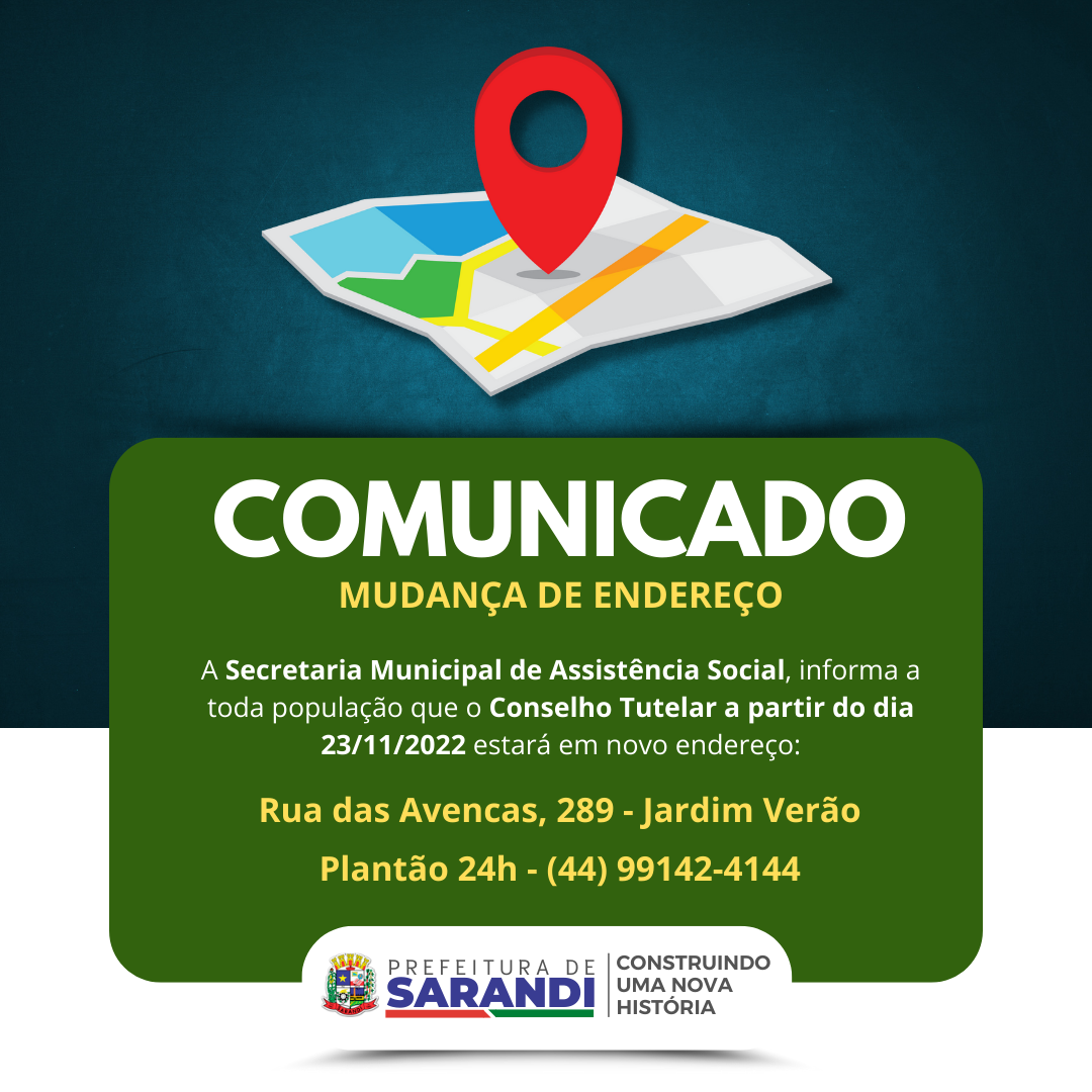 Novo endereço Conselho Tutelar